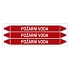 Značení potrubí, požární voda,3 ks, 355 × 37 mm